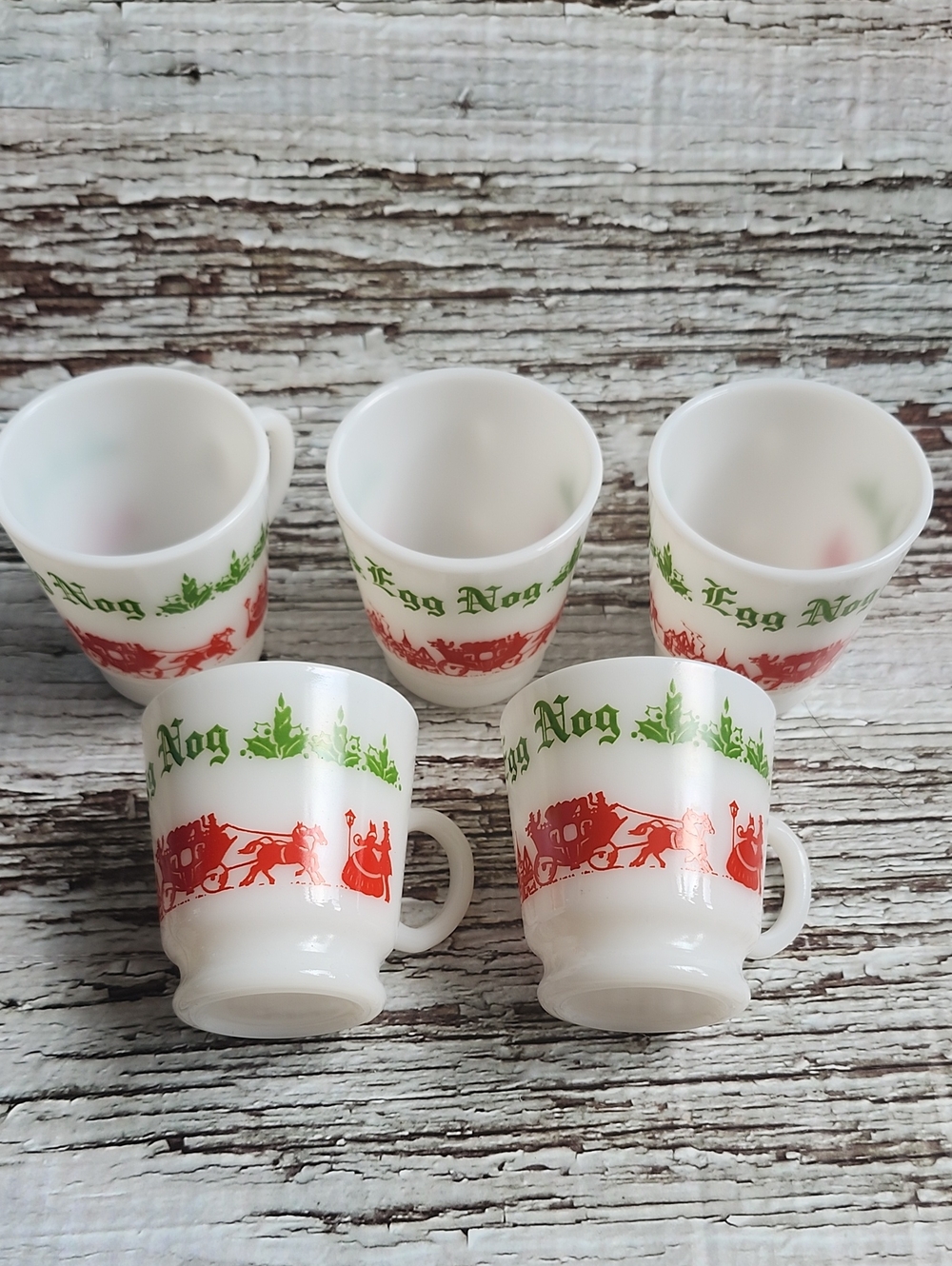 1960s Hazel Atlas Eggnog Mugs
